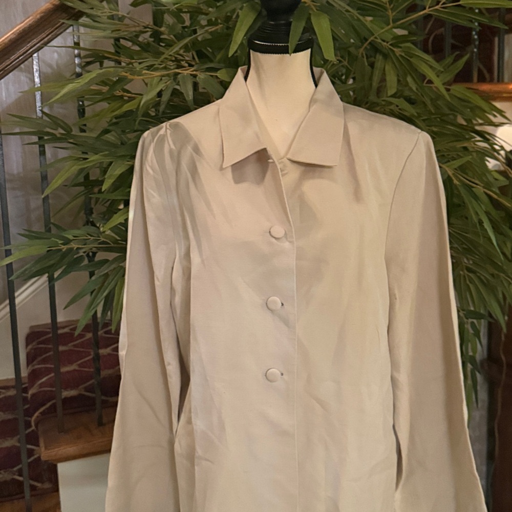 KENAR linen blend duster jacket excellent conditioner size 14. Long sleeve - Picture 15 of 16